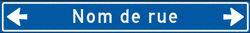 Panneau directionnel d&rsquo;entreprise avec deux fl&egrave;ches &ndash; largeur 1500mm - 1 ligne 200mm de haut