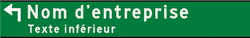 Panneau directionnel d&rsquo;entreprise avec 2 ligne de texte &ndash; largeur 1000mm - 150mm de haut