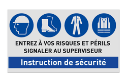 Panneau de sécurité | 4 Pictogrammes + bannière