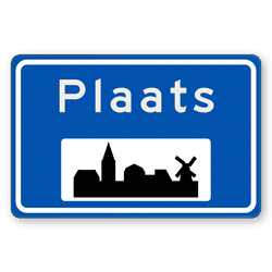 Plaatsnaambord 1000x650mm RVV H01a - Begin bebouwde kom