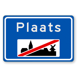Plaatsnaambord 1000x650mm RVV H02a - Einde bebouwde kom