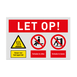 Veiligheidsbord Waarschuwing voor heet oppervlakte