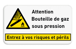Panneau d'avertissement W029 - Texte personnalisable + bannière