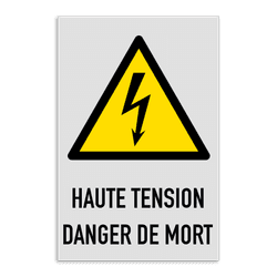 Panneau de danger W012 - LIGNE HAUTE TENSION