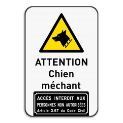 Panneau d'avertissement - Chien