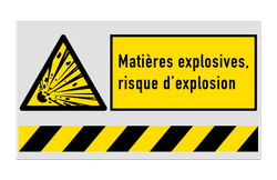 Panneau de sécurité - Risque d'explosion | 1 Pictogramme + bannière
