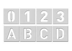 Wegmarkering spuitmal PVC (5mm) - Sjablonen cijfer, letter of symbool
