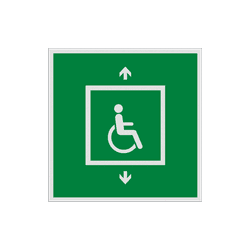 Veiligheidspictogram E030 - E070 - Evacuatielift voor mindervaliden - reflecterend