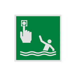 Autocollant ou panneau - E069 - Point d'appel pour personne passée par-dessus bord