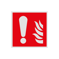 Veiligheidspictogram - Opgelet bij brand - reflecterend