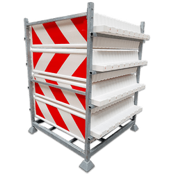 Opslagrek voor 68 geleidebakens  - 1150x1135mm