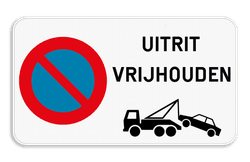Parkeerverbod - uitrit vrijhouden - wegsleep pictogram