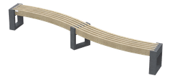 Parkbank - zonder rugleuning - Type Canvas Spine - Tweekleurig