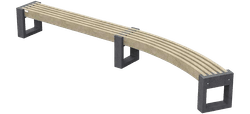 Parkbank zonder rugleuning - Bicolor - type Canvas Curve