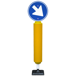 Borne de circulation D1d/D1c Ø160 mm - Poteau à ressort en plastique flexible - réfléchissant