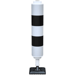 Verkeerszuil BB21 zwart/wit Ø160mm - Veerpaal kunststof flexibel - reflecterend