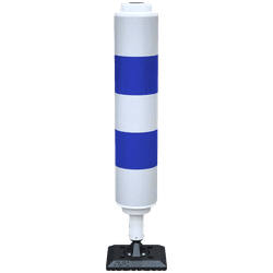 Verkeerszuil BB21 blauw/wit Ø160mm - Veerpaal kunststof flexibel - reflecterend