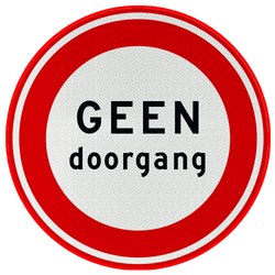 Verkeersbord geen doorgang - reflecterend