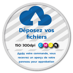 Panneau d'information rond réfléchissant avec votre propre impression