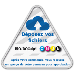 Panneau d'information trianglulaire réfléchissant avec votre propre impression
