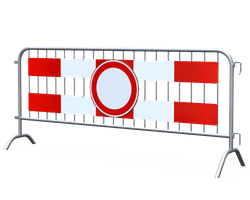 Dranghek staal 19 spijlen - met C01 en aluminium stroken rood wit - reflecterend