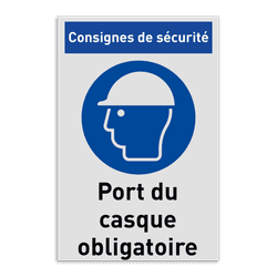 Panneau d'obligation - M014 - Port du casque est obligatoire