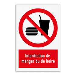 Panneau d'interdiction - Nourriture et boissons interdites - P022
