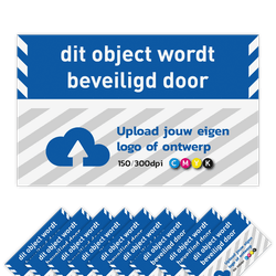 Raamsticker set dit object wordt beveiligd door + bedrijfslogo - reflecterend