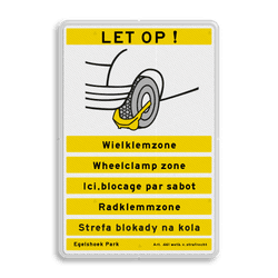 Verkeersbord wielklemzone meertalig - reflecterend