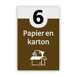 Informatiebord afval recycling - papier en karton - reflecterend