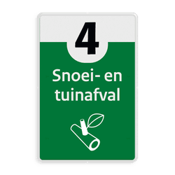 Informatiebord afval recycling - snoei en tuinafavl - reflecterend