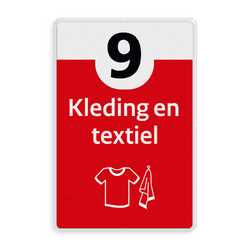 Informatiebord afval recycling - kleding en textiel - reflecterend