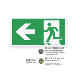 Panneau de sortie de secours | Standard ISO 7010 plat réfléchissant