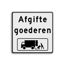 Verkeersbord afgifte goederen laden/lossen vrachtverkeer - reflecterend