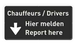 Verkeersbord hier melden / report here - reflecterend