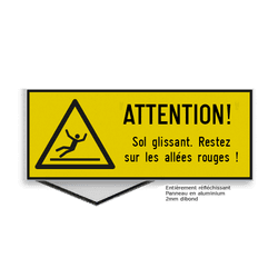 Panneau de danger - Sol glissant - impression personnalisée