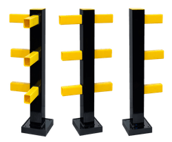 Veiligheidsrailing TS-1 magazijn staal flexibel - begin/einde/midden/hoek paal - bodemmontage