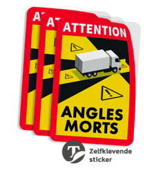 Officiële dode hoek sticker voor vrachtverkeer - 170x250mm - Reflecterend!