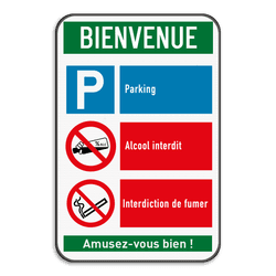 Panneau de sécurité de terrain avec 3 pictogrammes