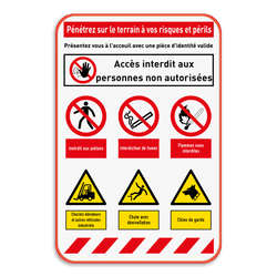 Panneau de sécurité | 6 pictogrammes + bannière