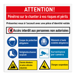 Panneau de sécurité | 6 pictogrammes + bannière