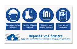 Panneau de sécurité | 4 pictogrammes + logo