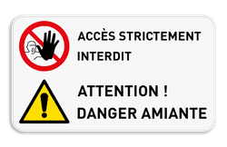 Panneau de sécurité | 2 pictogrammes + texte