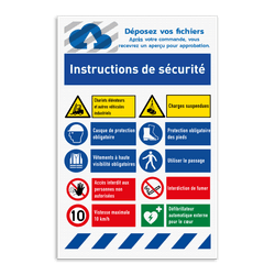 Panneau de sécurité | 10 pictogrammes + logo et bannière