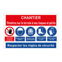 Panneau de sécurité avec différentes instructions de sécurité