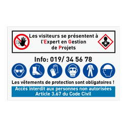 Panneau de sécurité⎢Les visiteurs rendent visie à l'expert en démolition d'amiante