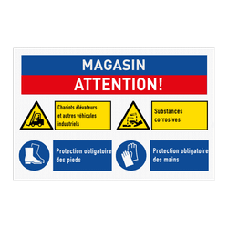 Panneau de sécurité - 4 pictogrammes + Bannière