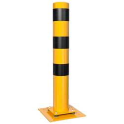 Rampaal Ø152x1000mm staal verzinkt - geel/zwart - flexibel elastisch