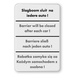 Verkeersbord slagboom | Meertalig