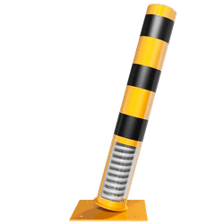 Rampaal Ø152mm staal verzinkt - geel/zwart - 1000/1500mm - flexibel verend tot 15 graden